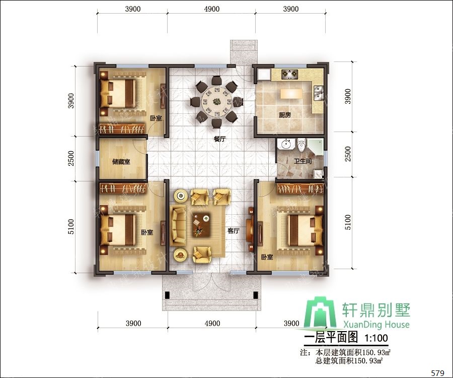 鄉(xiāng)下平坦屋頂?shù)姆孔觿e墅設(shè)計圖