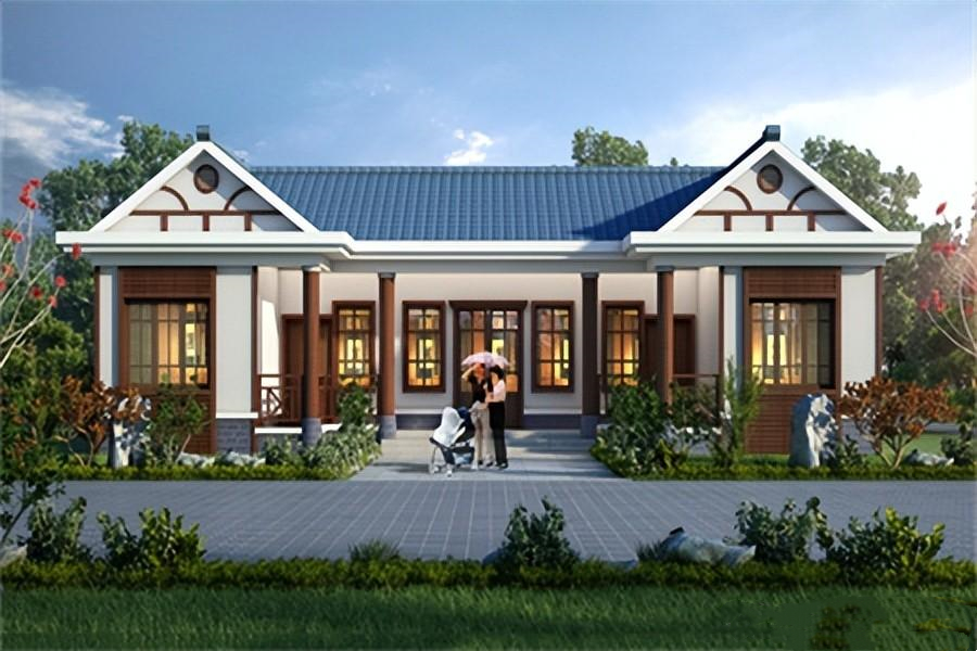 造價(jià)僅15萬的農(nóng)村自建一層別墅，新中式風(fēng)格農(nóng)村自建一層房屋